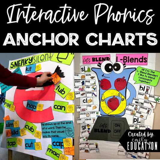 Phonics Anchor Charts, Posters | Interactive Phonics Lessons, Activities, bundle