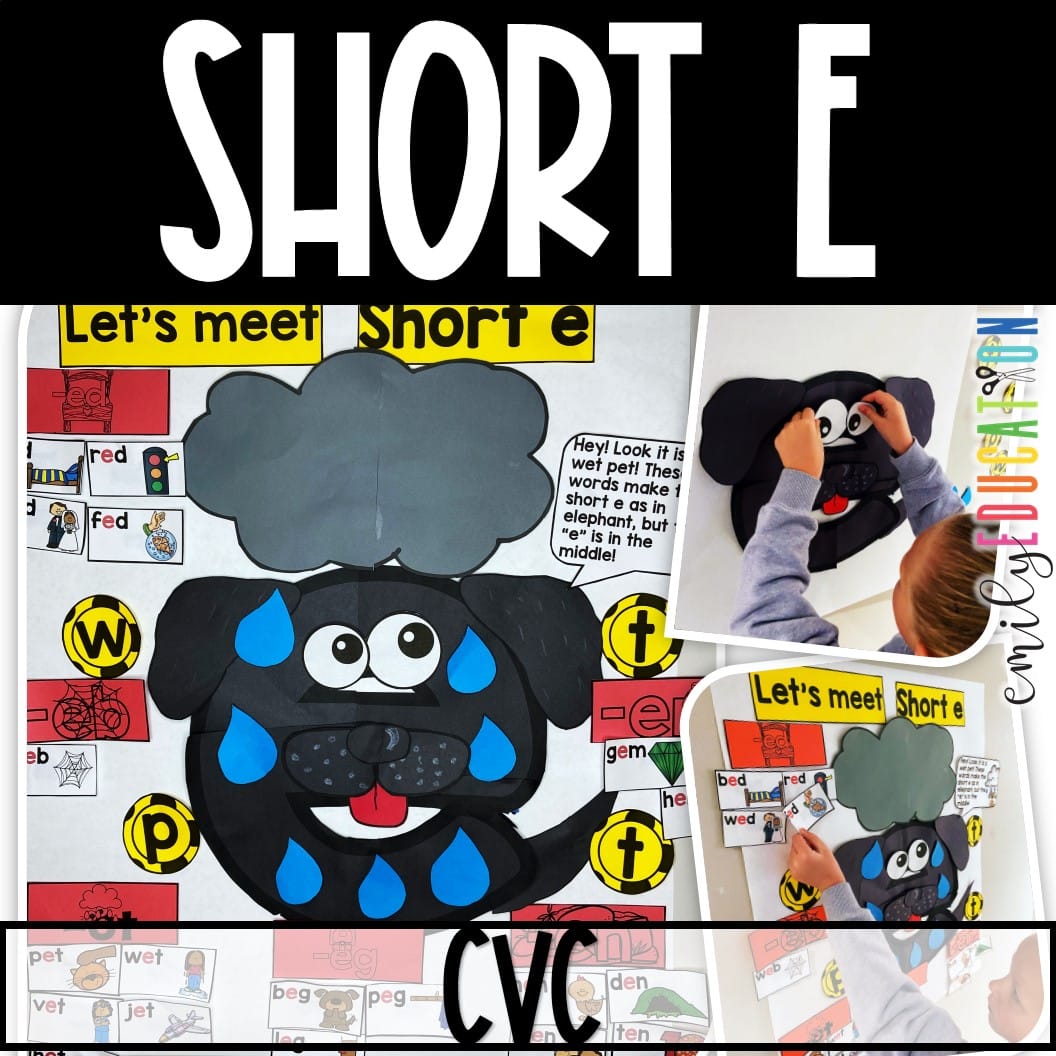 short E anchor chart and activities