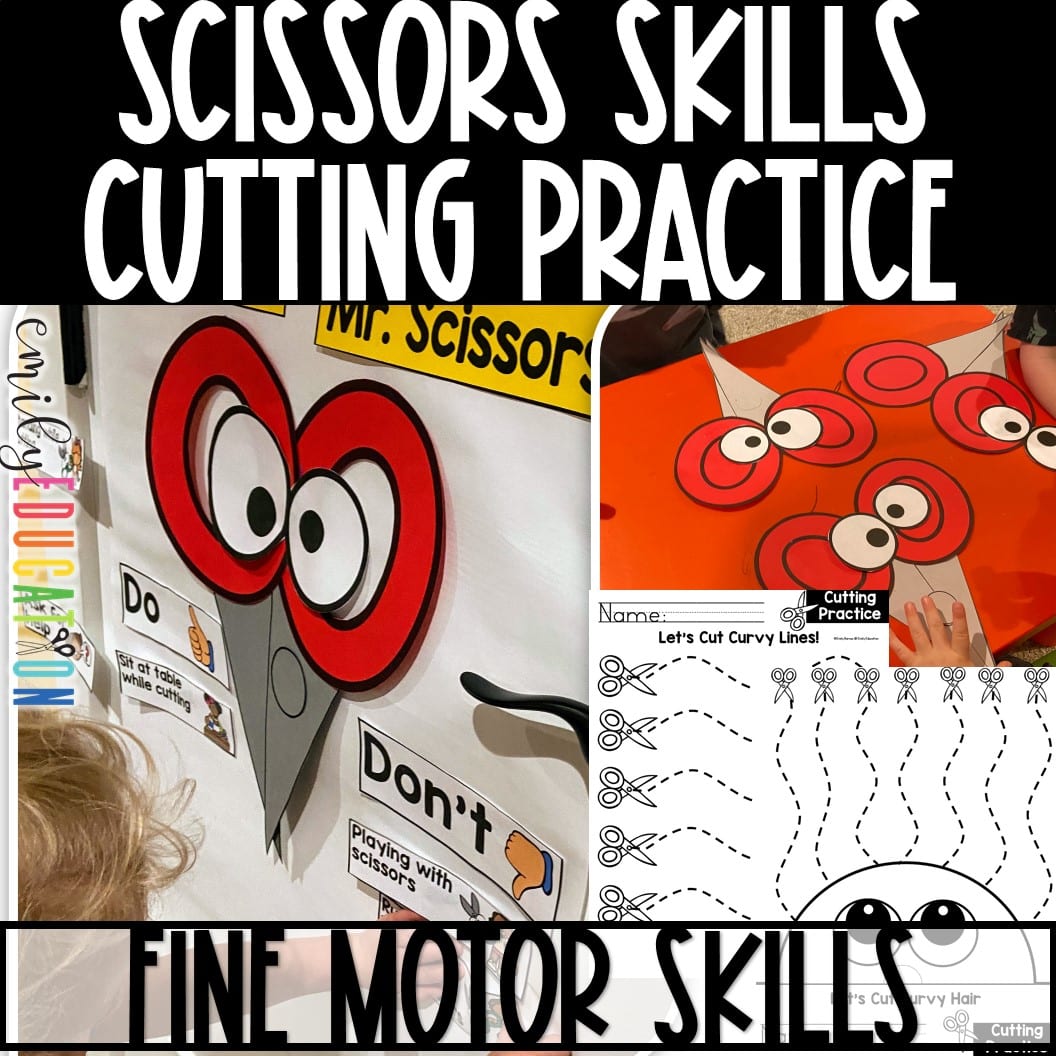 Scissor Skills Cutting Practice Fine Motor Skills Teaching Kids to Cut