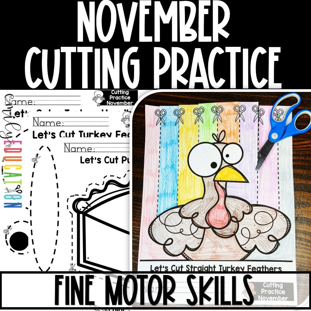 November Thanksgiving Cutting Practice Scissor Skills