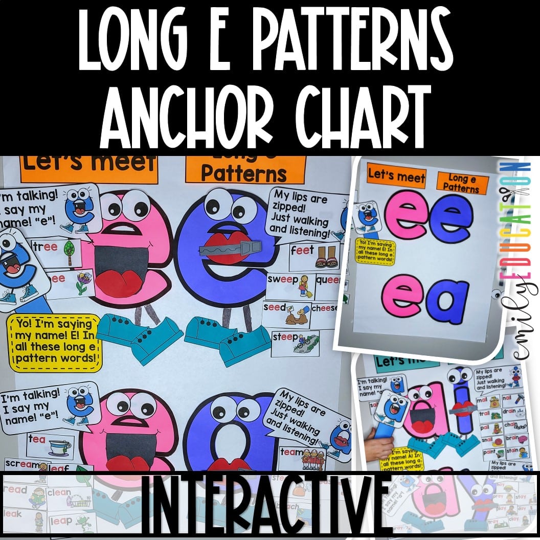 Long E Patterns Long E Vowel Teams Interactive Anchor Chart