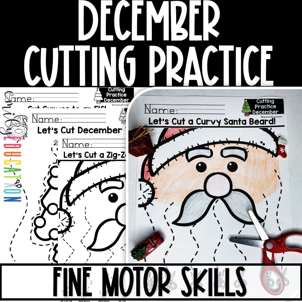 December Christmas Cutting Practice Scissor Skills