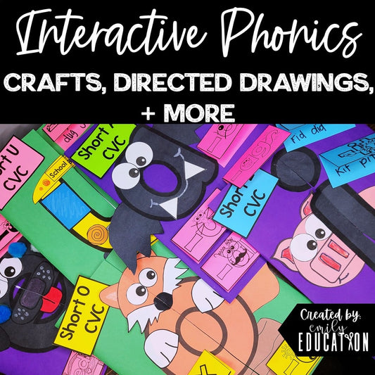 Interactive Phonics Crafts and Directed Drawings GROWING BUNDLE