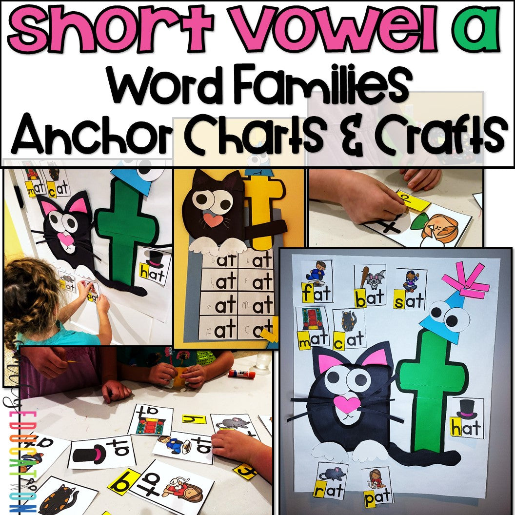 Short A Word Families Growing Bundle Anchor Charts and Craft