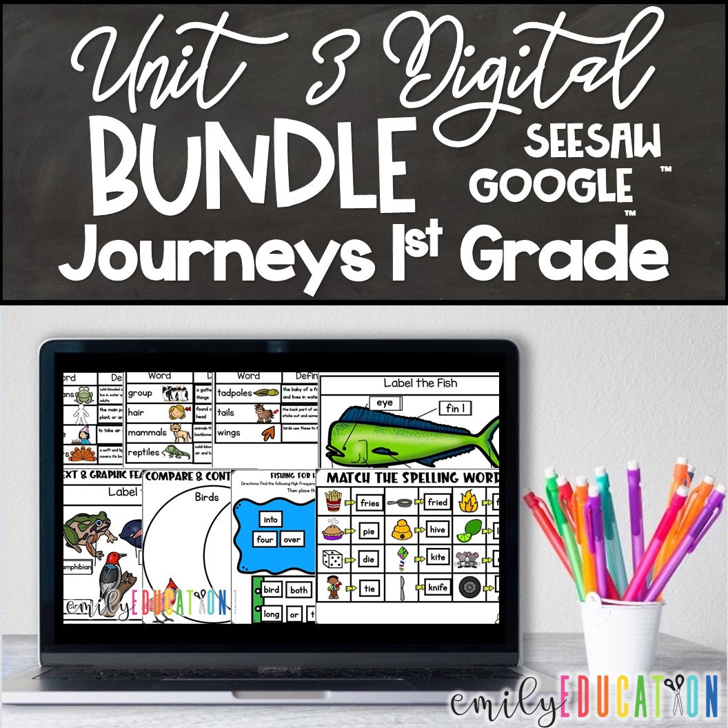 Journeys 1st Grade Unit 3 Google Seesaw Activities Bundle Distance Learning