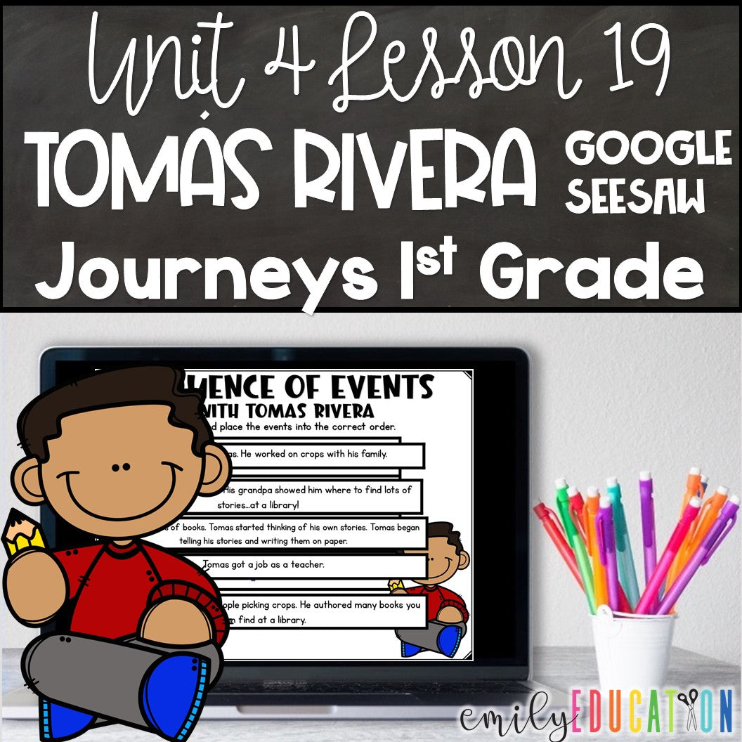 Tomas Rivera Lesson 19 Unit 4 Journeys 1st Grade Google Seesaw Activities