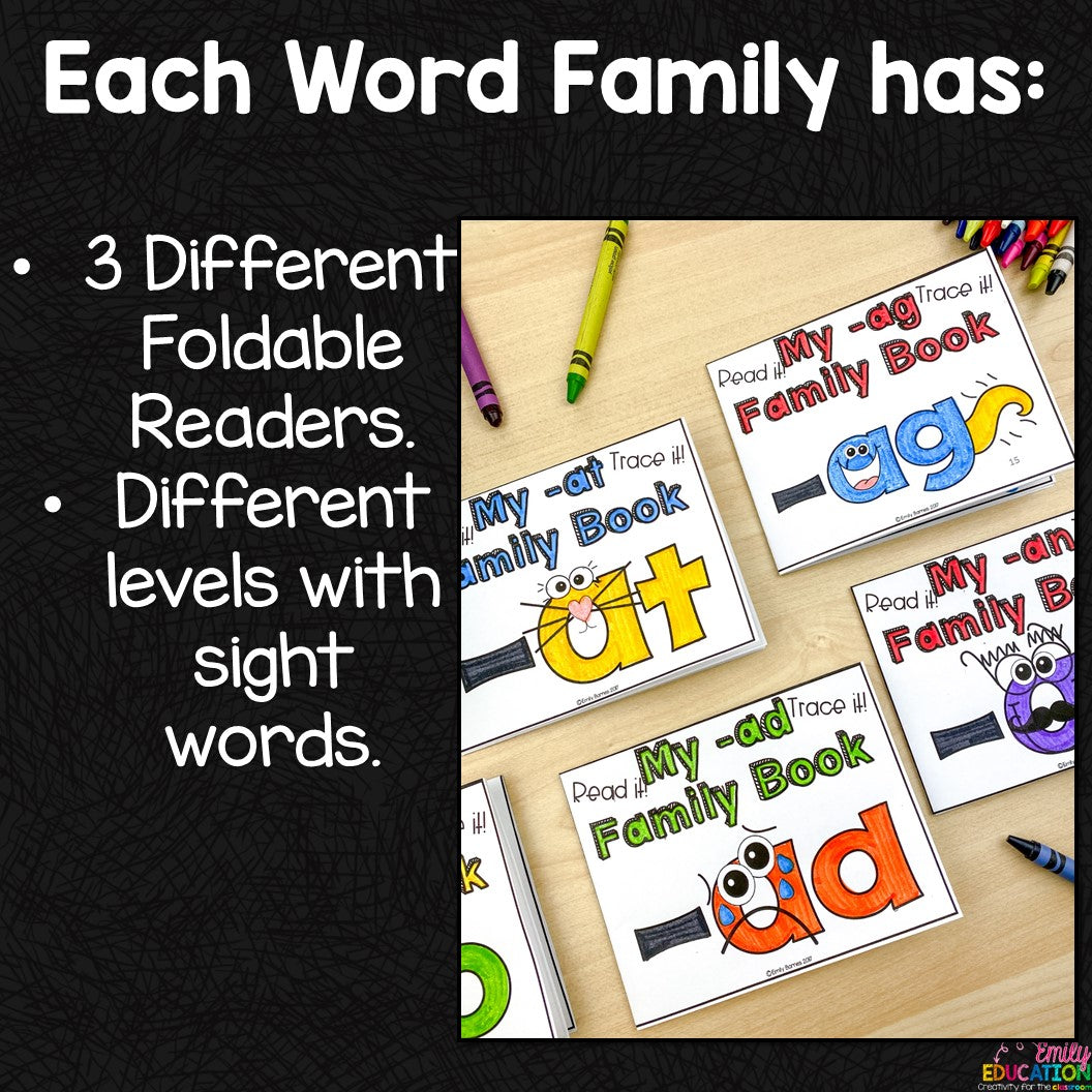 Short Vowels Word Family Readers Growing BUNDLE