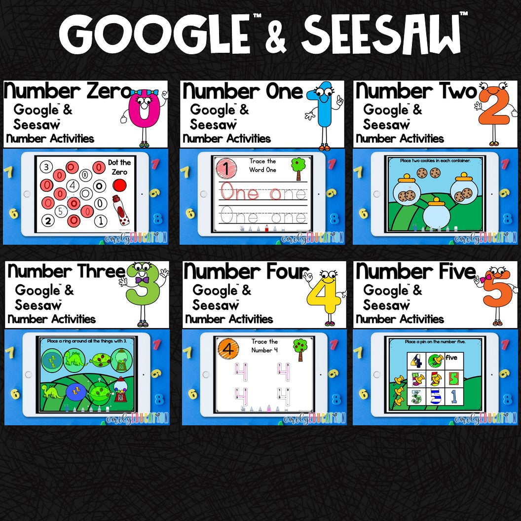 Number Practice 0-10 Seesaw Google DIGITAL