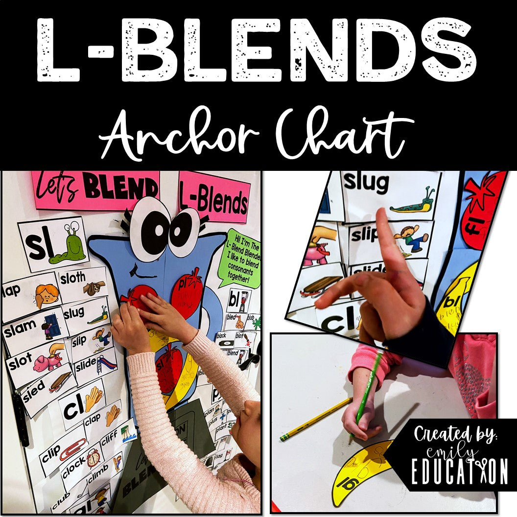 L Blends Anchor Chart and Craft Activities