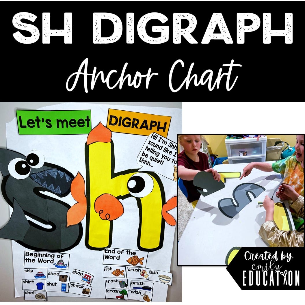 SH Digraph Anchor Chart and Craft Activities