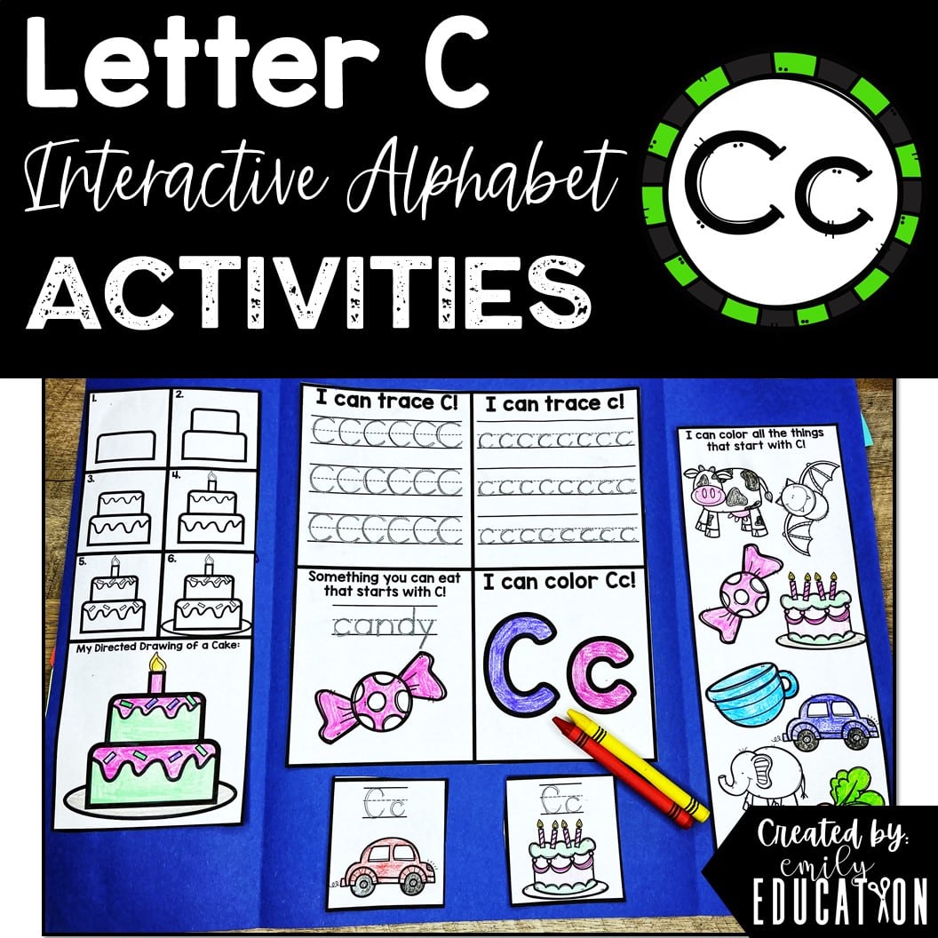 Letter C Alphabet Crafts and Directed Drawing