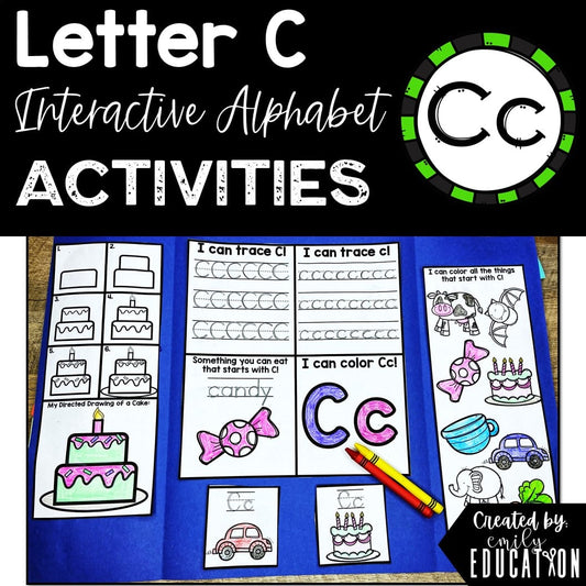 Letter C Alphabet Crafts and Directed Drawing