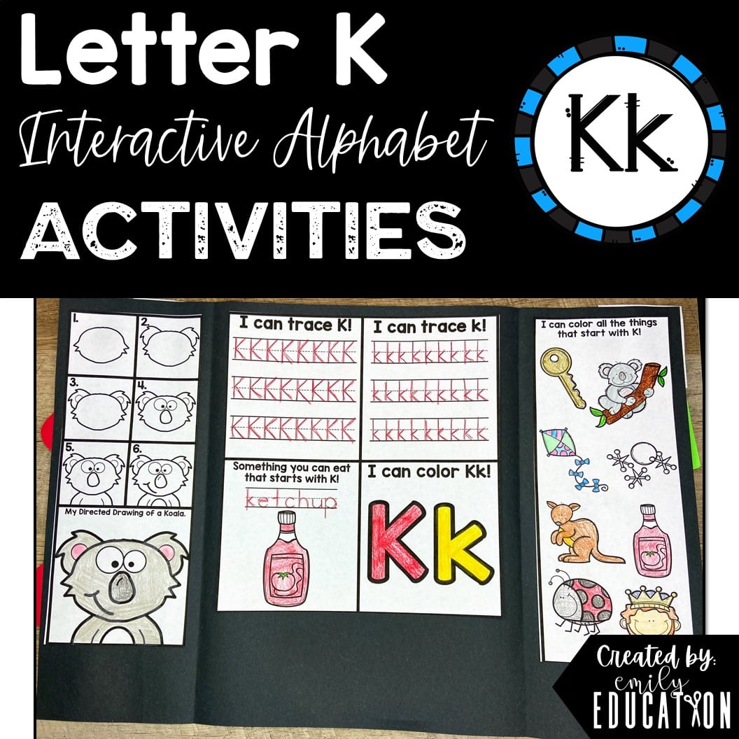 Letter K Alphabet Crafts and Directed Drawing