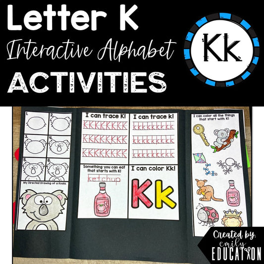 Letter K Alphabet Crafts and Directed Drawing