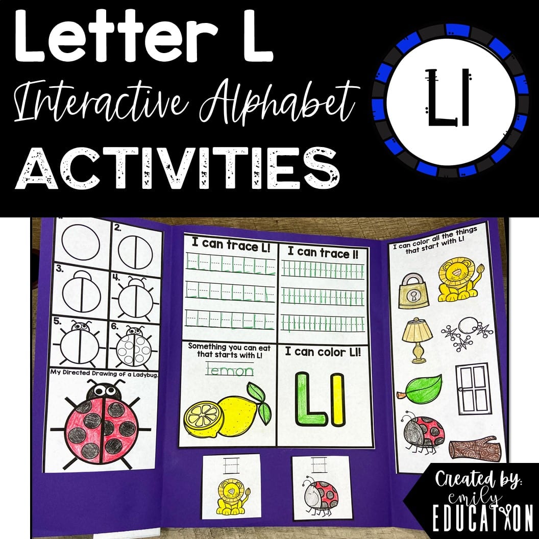 Letter L Alphabet Crafts and Directed Drawing