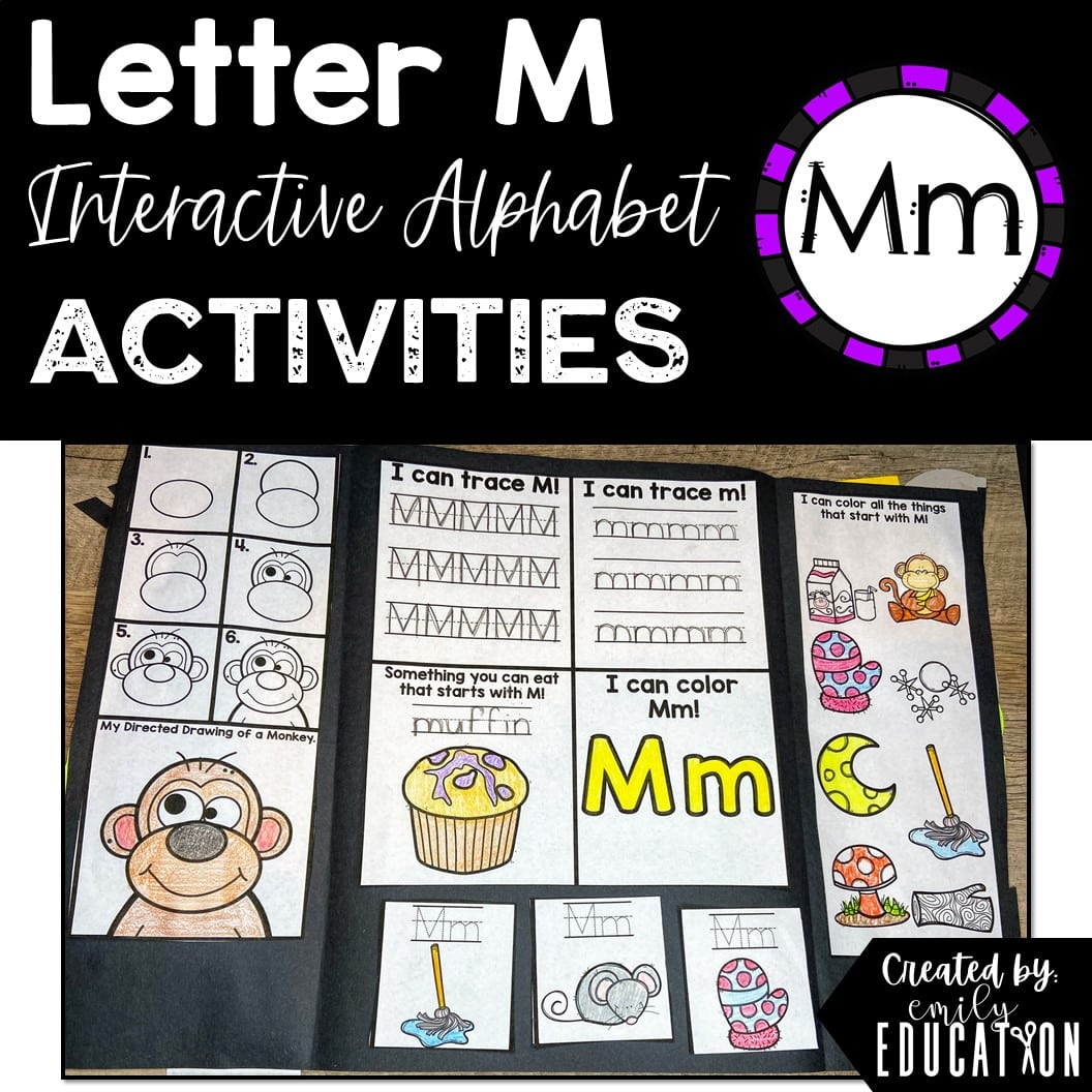 Letter M Alphabet Crafts and Directed Drawing