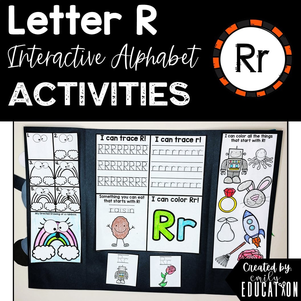 Letter R Alphabet Crafts and Directed Drawing