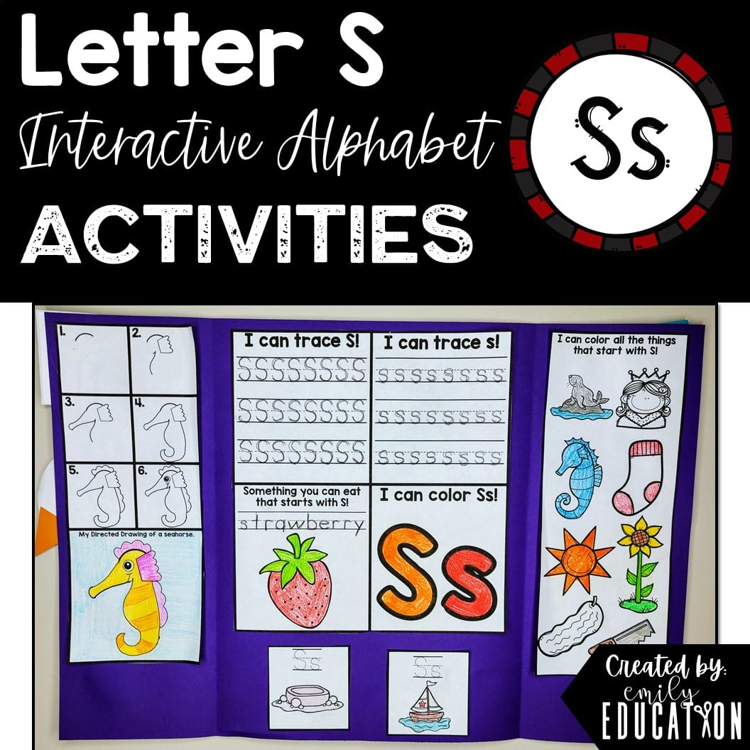 Letter S Alphabet Crafts and Directed Drawing