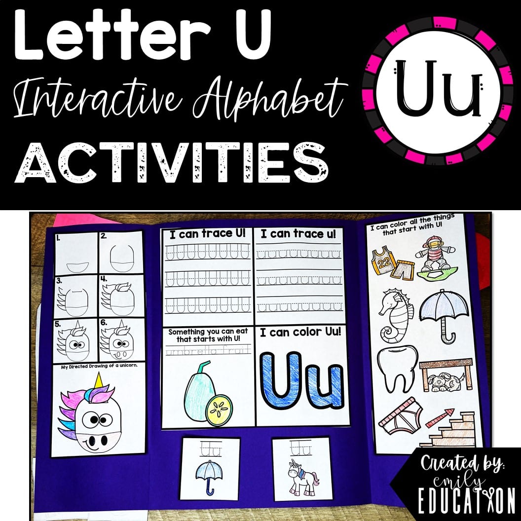 Letter U Alphabet Crafts and Directed Drawing