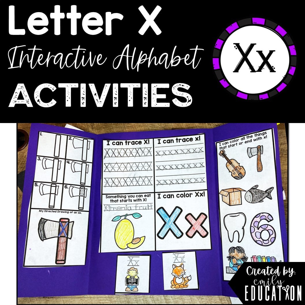 Letter X Alphabet Crafts and Directed Drawing