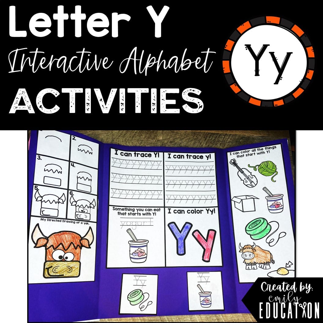 Letter Y Alphabet Crafts and Directed Drawing