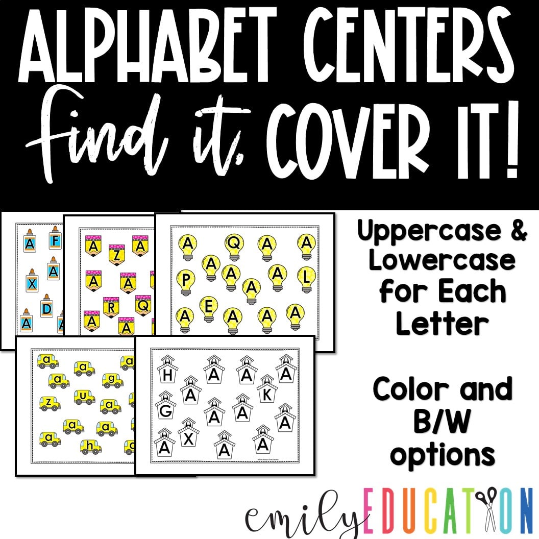 Alphabet Centers | Find it, Cover it Letters A-Z