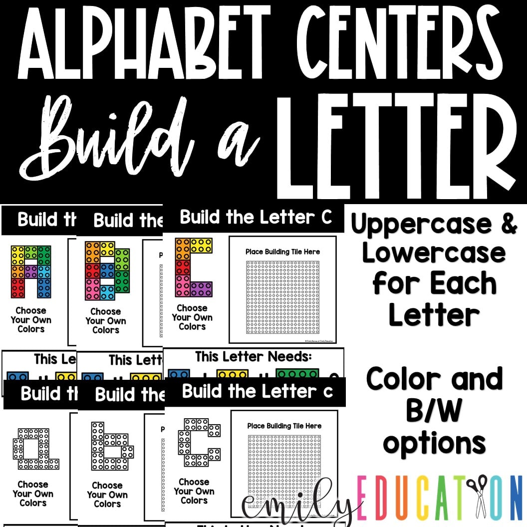 Alphabet Centers | Build a Letter A-Z Lowercase and Uppercase