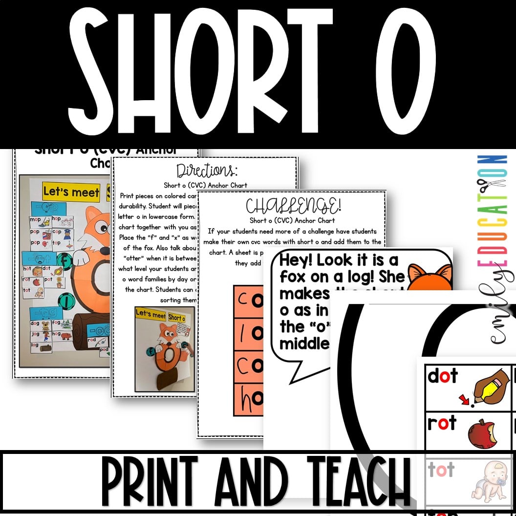 Short o CVC Interactive Anchor Chart