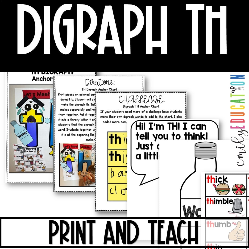 TH Digraph Phonics Interactive Anchor Chart