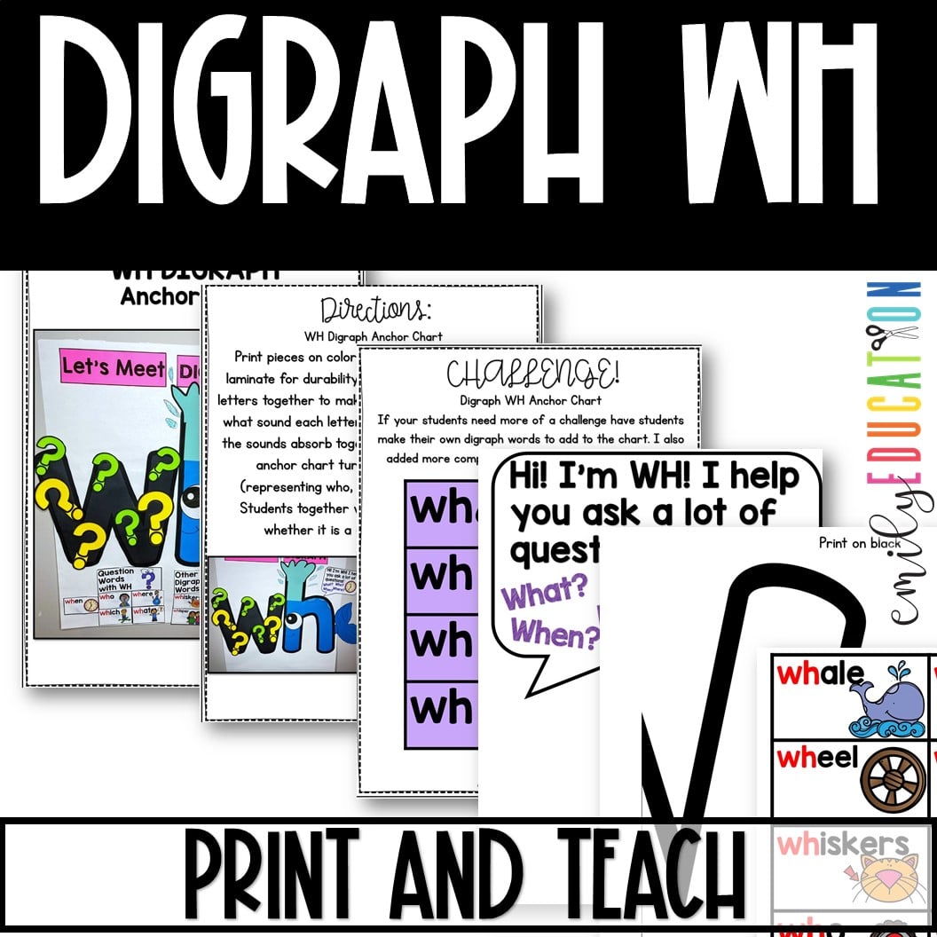 WH Digraph Phonics Interactive Anchor Chart