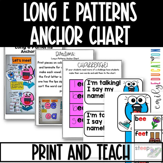 Long E Patterns Long E Vowel Teams Interactive Anchor Chart