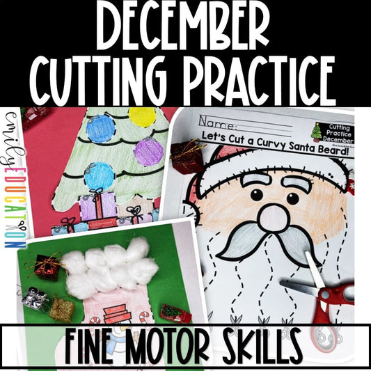 December Christmas Cutting Practice Scissor Skills