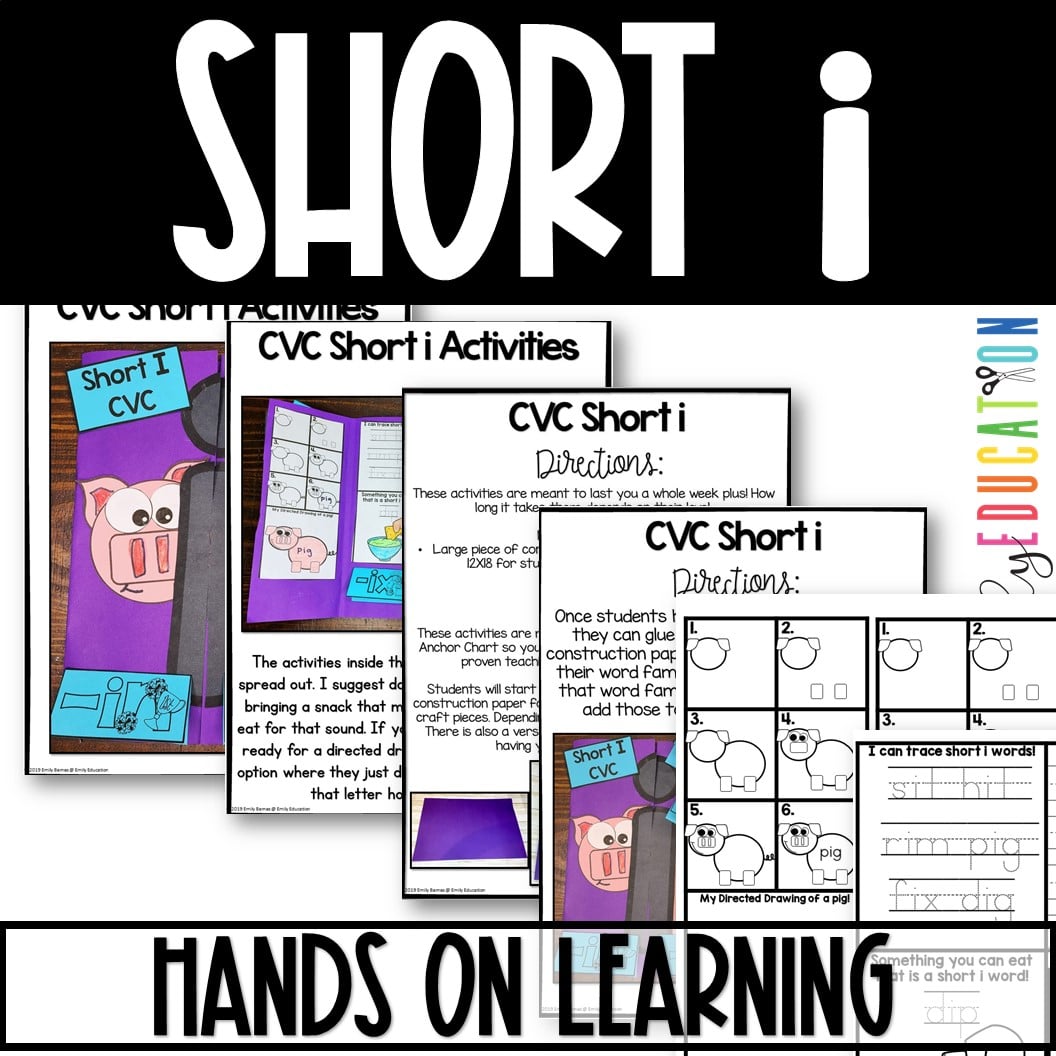 Short i CVC Craft and Directed Drawing