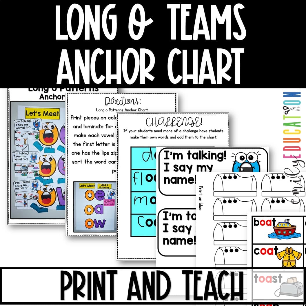 Long O Vowel Teams Vowel Digraphs Interactive Anchor Chart