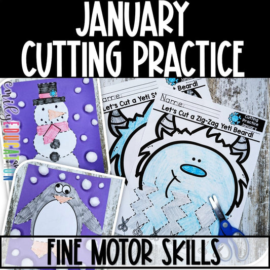 January Cutting Practice | Winter Scissor Skills