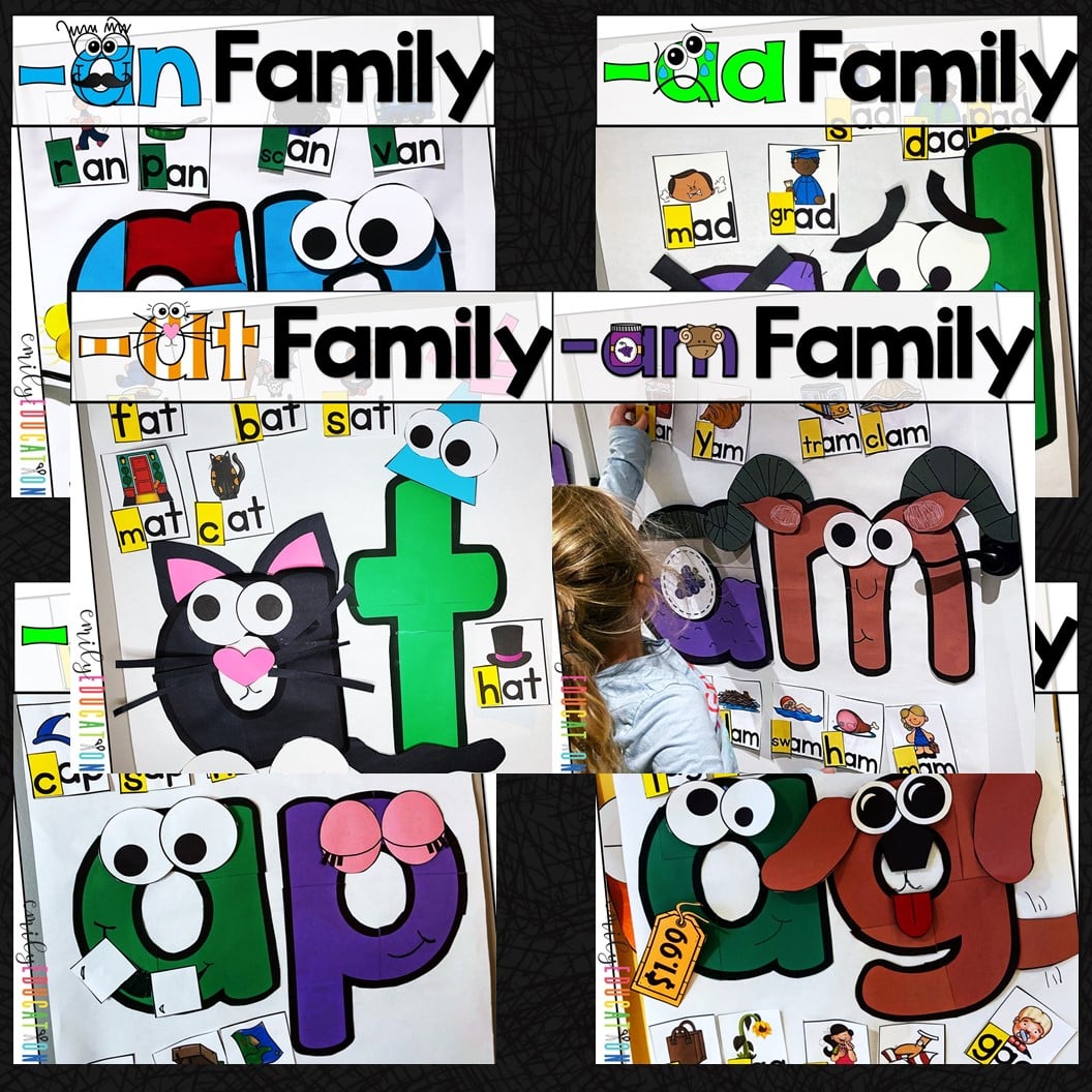 Short A Word Families Growing Bundle Anchor Charts and Craft