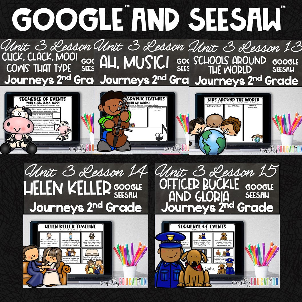 Journeys 2nd Grade Unit 3 Google and Seesaw Activities Bundle Distance Learning