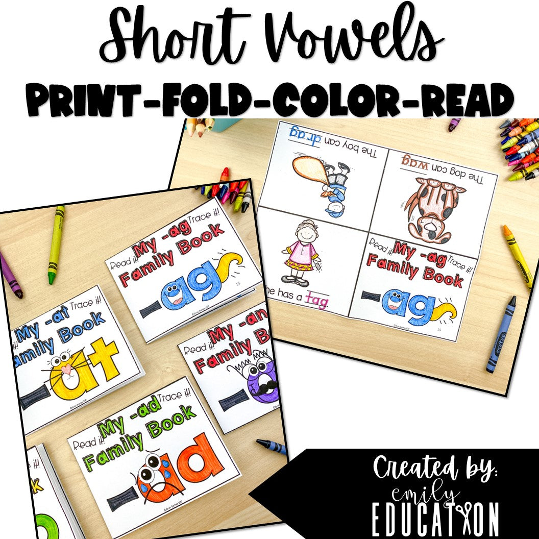 Short Vowels Word Family Readers Growing BUNDLE