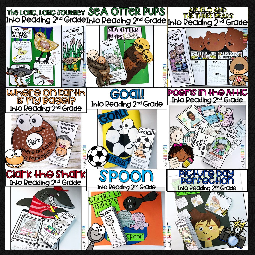 Into Reading 2nd Grade Comprehension Craft and Tri-fold GROWING BUNDLE