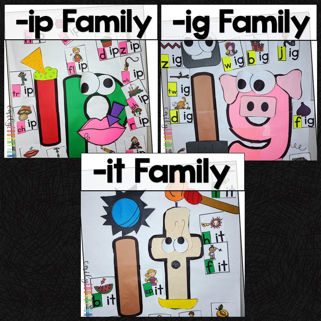 Short i Word Families Bundle Anchor Charts and Craft