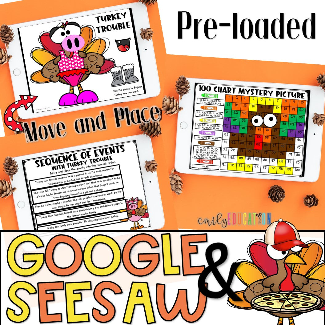 Turkey Trouble Activities Google Seesaw and Print