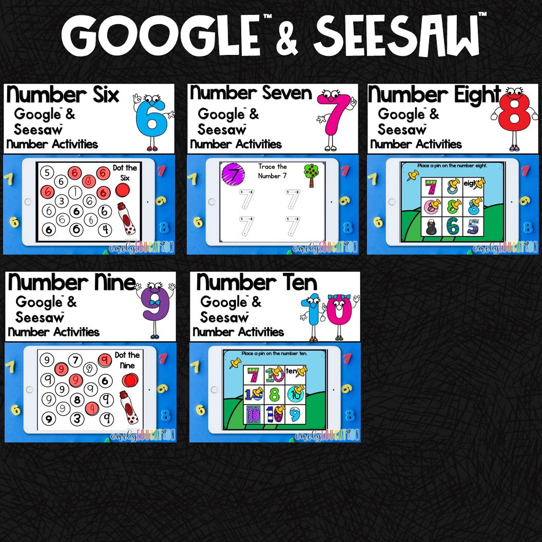 Number Practice 0-10 Seesaw Google DIGITAL