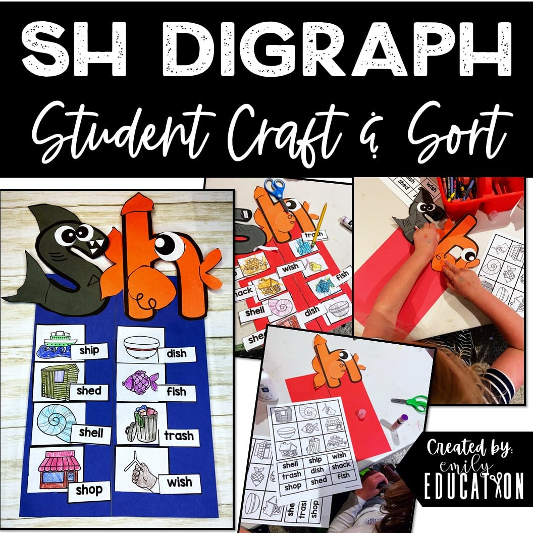 SH Digraph Anchor Chart and Craft Activities