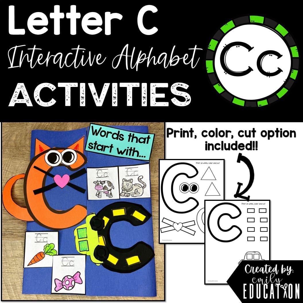 Letter C Alphabet Crafts and Directed Drawing