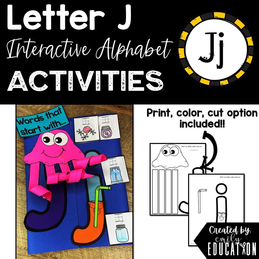 Letter J Alphabet Crafts and Directed Drawing