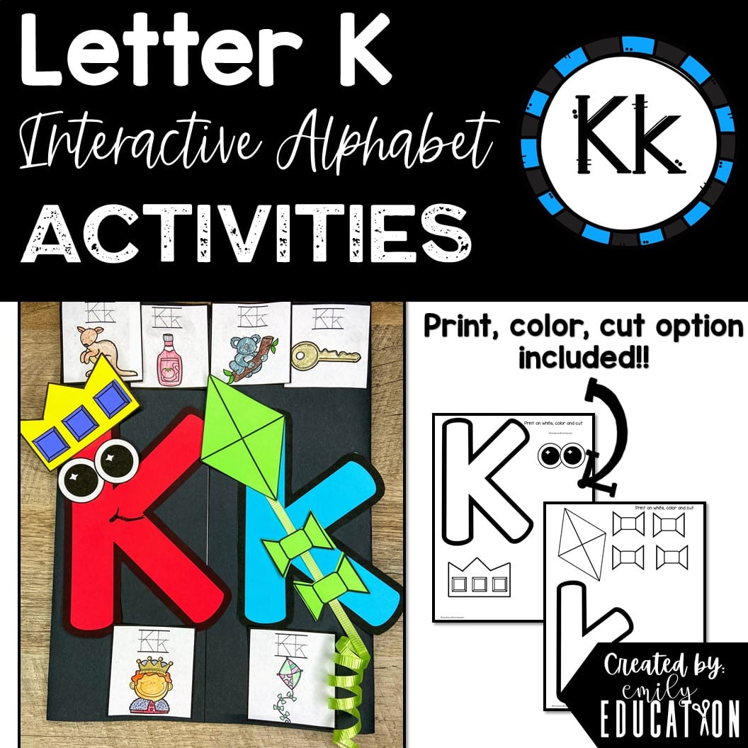 Letter K Alphabet Crafts and Directed Drawing