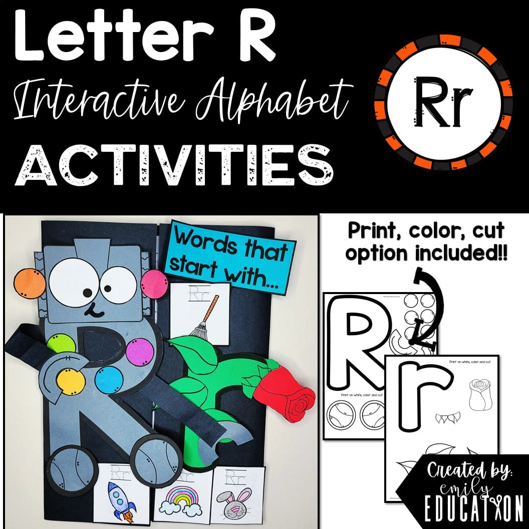 Letter R Alphabet Crafts and Directed Drawing