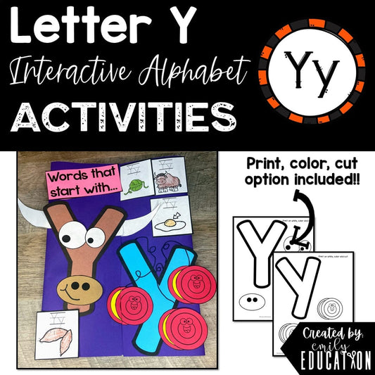 Letter Y Alphabet Crafts and Directed Drawing