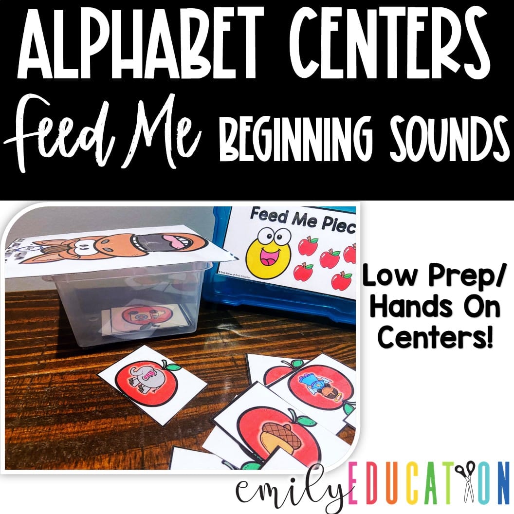 Alphabet Centers | Feed Me Beginning Sounds 26 Centers