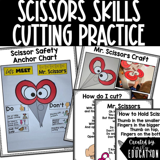 Scissor Skills Cutting Practice Fine Motor Skills Teaching Kids to Cut